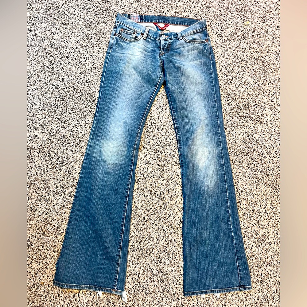 lucky brand bootcut jeans with button fly size-6/28